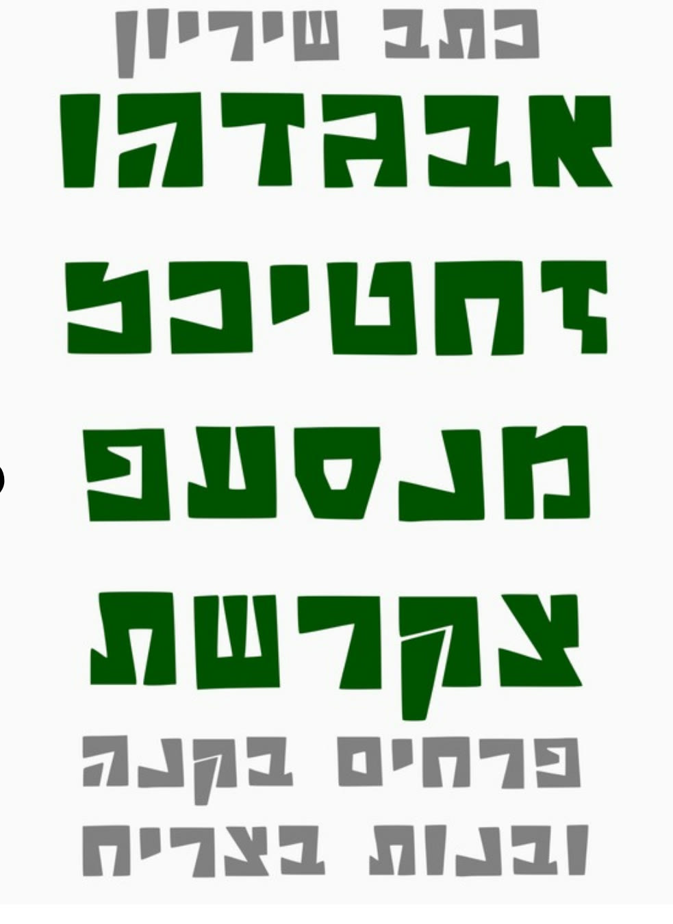 The same alphabet as a digital font